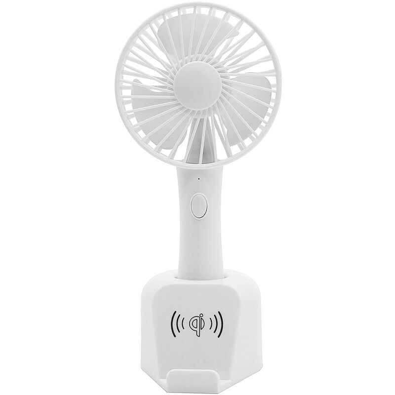 

K62 Mini ventilador USB Ventilador de mano recargable Escritorio Carga inalambrica de 3 niveles para telefono movil Blanco, blanco