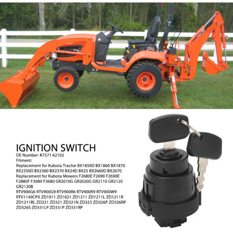 K7571 62102 Anlasserschalter mit Tasten, Spritzschutzschalter für Kubota ZD221 ZD321 ZD323