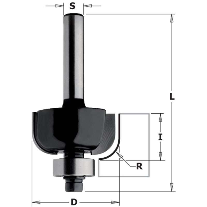 K937-317 fresa r.convesso c/cusc. hw Z2 S=8 D=31.8x14x56 R=9.5 dx