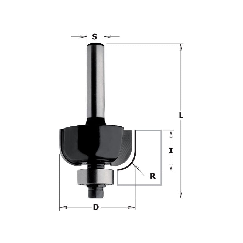 K937-380 fresa r.convesso c/cusc. hw Z2 S=8 D=38.1x16x62 R=12.7 dx