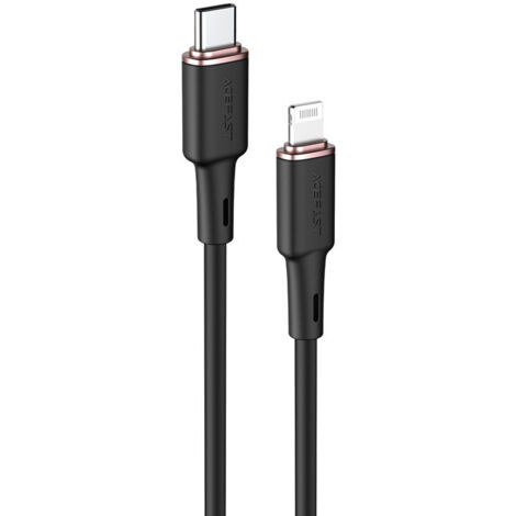 Kabel für iPhone MFI USB-C - Lightning 30W 3A 1,2m schwarz