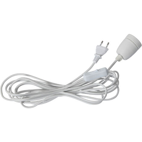 Kabel 'Glaze', E27, weisses Porzellan