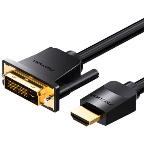 Kabel HDMI oder DVI (24+1) - HDMI-Kabel 1m, 4K 60Hz/ 1080P 60Hz - Schwarz