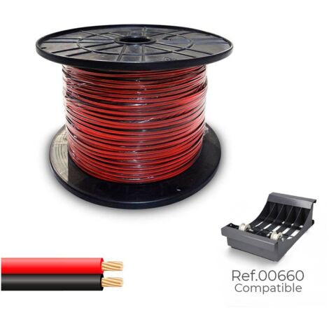 Kabel parallel 48v 2 x 1,00 mm² rot/schwarz 400 m. ( mittlere Spule )