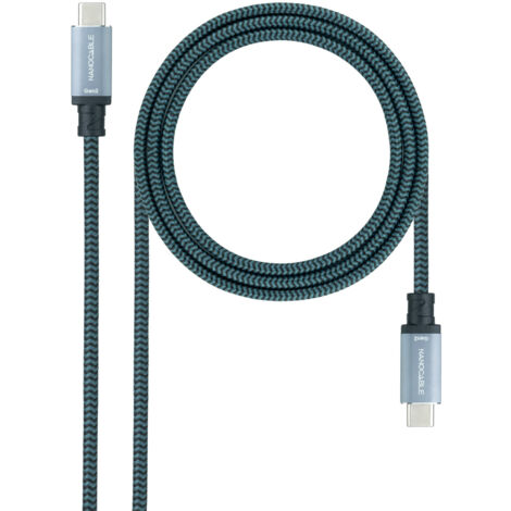 Kabel Usb-c A Usb-c 2m Usb3.2 Grau Nanocable 10.01.4103-comb