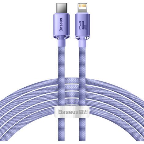Kabel zum schnellen Laden und zur Datenübertragung USB-C Iphone Lightning 20W 2m lila