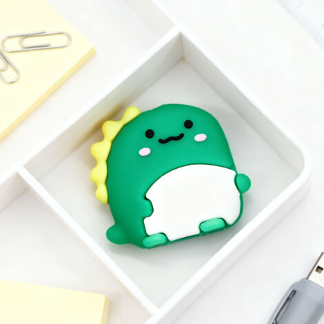 [Kabelaufwickler] Silikon-USB-Kabelschutz mit Dinosaurier-Motiv, 2,5 x 3 cm, niedliches Deko-Design für Zuhause und Büro – 1 Stück