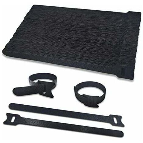 Kabelbinder, 100 Stück, Kratzkabelbinderstreifen, 200 mm x 12 mm, wiederverwendbares Band, Kabelmanagement, einfach zu schneiden, zum Aufbewahren und Organisieren aller Kabel, 12 mm breites, nicht kle