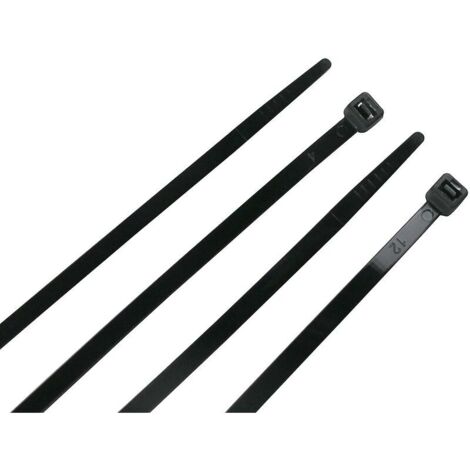 Kabelbinder 200 x 2,5 mm, Kabelbinder, Rilsan Nylon-Kabelbinder, 200 mm Kabelbinder, Schwarz, Packung mit 1000 Stück.