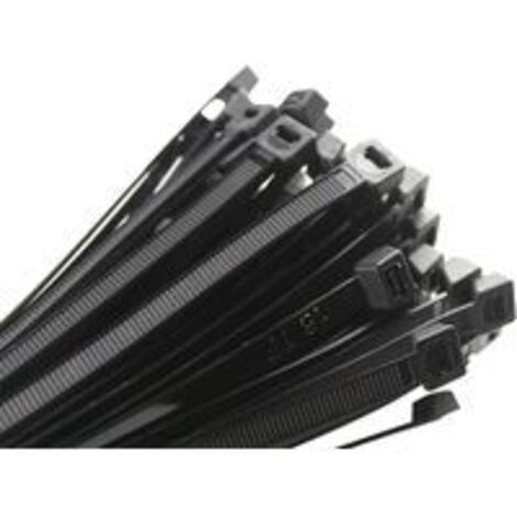 Kabelbinder 200 x 2,5 mm, Kabelbinder, Rilsan-Nylon-Kabelbinder, Kabelbinder 200 mm, Schwarz, Packung mit 1000 Stück.