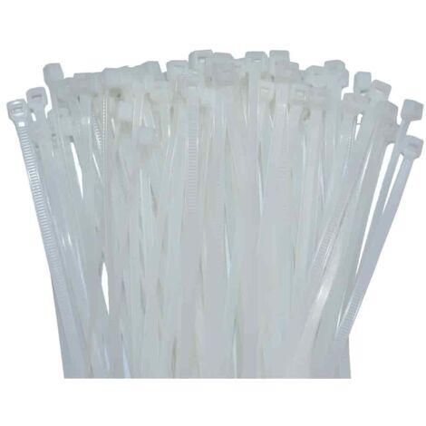 Kabelbinder 200x4,8mm, 100 Stück, natur weiß, PA6.6, Standard Kabelbinder