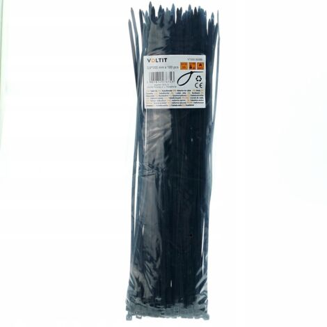 KABELBINDER 3,6 x 300 NYLON 66 SCHWARZ - 100 Stk.