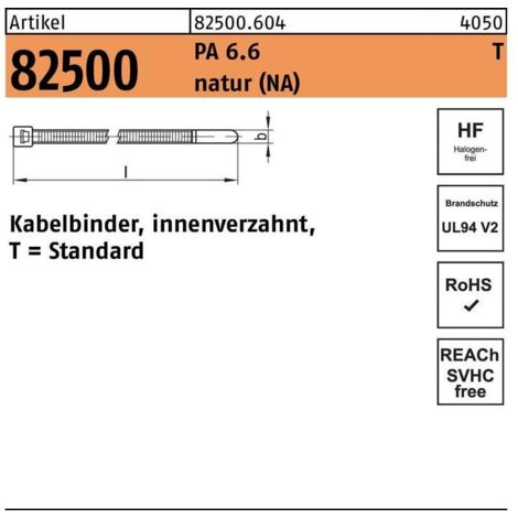 Kabelbinder R 82500 innenverzahnt 8,9 x1095/ 330 Polyamid 6.6 natur