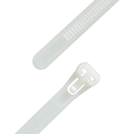 Kabelbinder wiederlösbar 7,6 x 300 mm aus Polyamid 6.6 - Farbe natur - Beutel 100 Stück