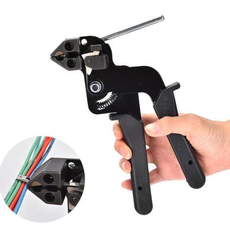 GRID COOL Kabelbinderpistole aus Edelstahl, Kabelbinderzange aus Edelstahl mit Schneidfunktion, Kabelbinderpistole aus Metall, Klemmwerkzeug für Kabelbinderpistole