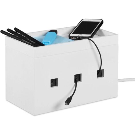 Kabelbox bambus wei