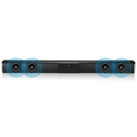 Kabelgebundene und kabellose Bluetooth-Stereo-Soundbar für Fernseher, 2000 mAh, mit integriertem Subwoofer, Fernbedienung, TF-Karten-/Cinch-/FM-Anschluss. Ideal für Fernsehen und Videospiele.