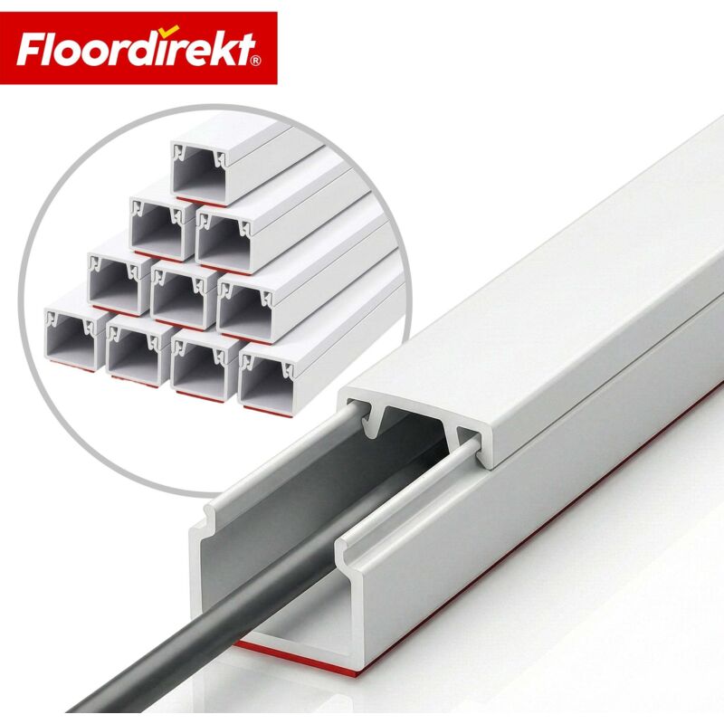 Floordirekt Kabelkanal Oskar Selbstklebende Kabelleiste Weiß 25 X 16 Mm Länge 1m (10er Set)
