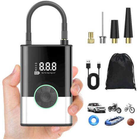 Kabellose Autopumpe mit LCD & 6000mAh für Reifen und Bälle