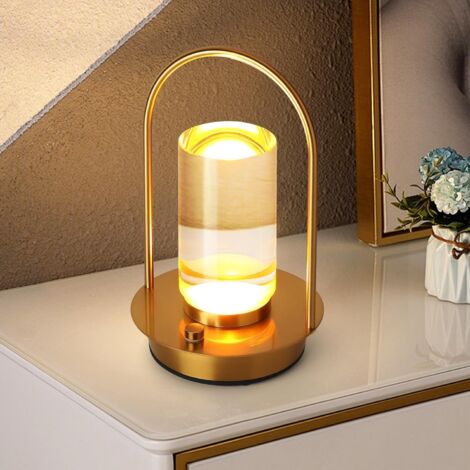 Kabellose dimmbare LED-Tischlampe – dimmbare Touch-Tischlampe – 3 Farbtemperaturen – tragbare Kristall-Tischlampe für den Innen- und Außenbereich