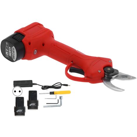 Kabellose elektrische Gartenschere, tragbare wiederaufladbare Astschere mit Lithium-Akku, 2 Stück, 1,26 Zoll Schnittdurchmesser (EU-Stecker)