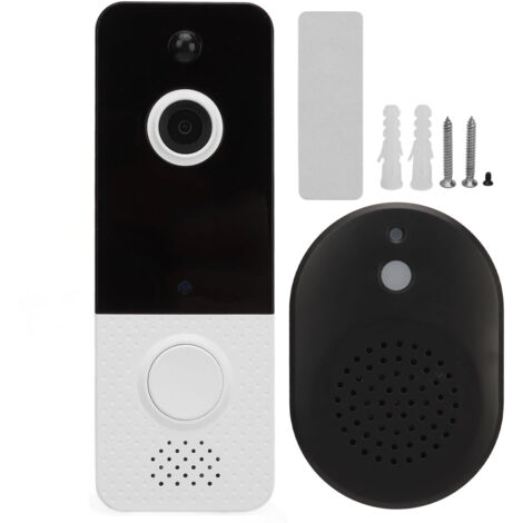 Kabellose HD-WLAN-Videotürklingel mit App, Fernüberwachung, Gegensprechanlage und Diebstahlschutz, 110-V-US-Stecker, Modell T8 Weiß