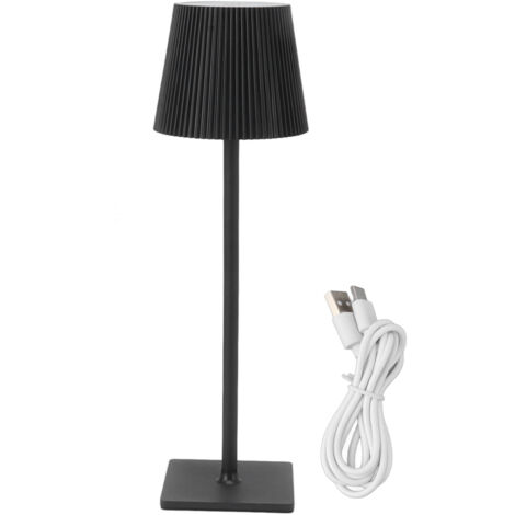 Kabellose LED-Schreibtischlampe, Touch-Bedienung, stufenloses Dimmen, 4000 mAh, USB-aufladbar, für Schlafzimmer/Büro, Kaffeebraun/Schwarz