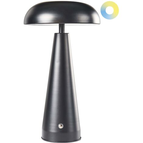 Kabellose LED Tischlampe BOCONO mit Dimmer Metall Schwarz