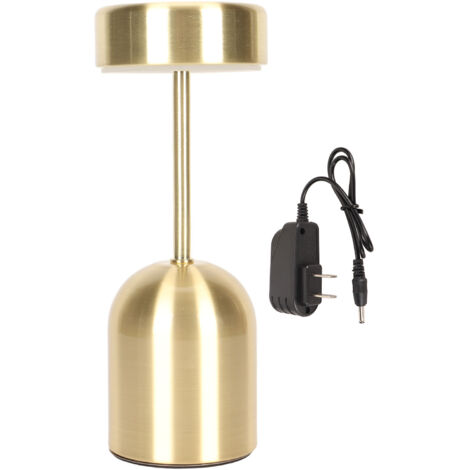 Kabellose LED-Tischleuchte mit Touch-Steuerung, 3 Farbtemperaturen und Dimmfunktion, wiederaufladbar, für Büro, Schlafzimmer, Restaurant, 120-V-US-Stecker, Gold