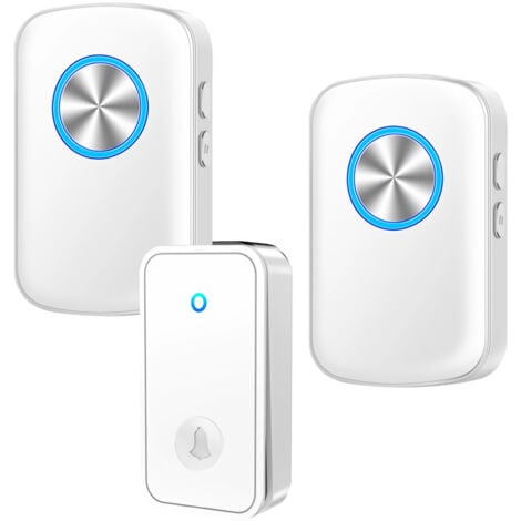 Kabellose Outdoor Türklingel, SDLOGAL wasserdichte Türklingel, elektronischer Glockenspiel, Glockenspiel-Set mit 2 Plug-in-Empfängern, 60 Melodien auf 5 Lautstärkestufen, LED-Blitz