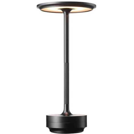 Kabellose Tischleuchte aus Metall, wiederaufladbar, dimmbar, wasserdicht, tragbar, schwarz, Größe 13 x 29 cm, für Schlafzimmer und Wohnzimmer, wasserdicht, 2800 mAh, langlebig, sanftes Licht