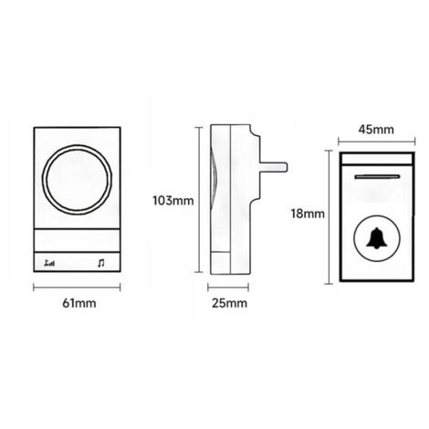 Kabellose Türklingeln, 52 Melodien, 4-stufige Lautstärke, IP44 wasserdichte kabellose Türklingel, Klingelset mit 300 Metern, LED-Blitz, 2 Plug-in-Empfänger