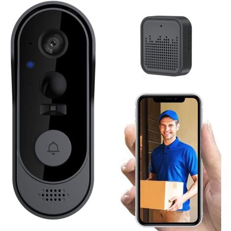 Kabellose Video-Türklingel, kein Abonnement erforderlich, 1080p HD-Video-Türklingel mit Klingelton, 2,4 GHz Wi-Fi.