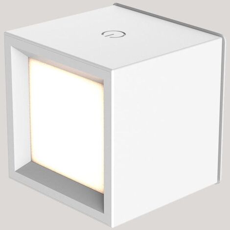 Kabellose Wandlampe LED Touch Dimmer quadratisch B: 7,5 cm klein Akku Wandleuchte innen ohne Bohren