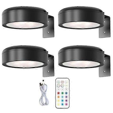 Kabellose Wandleuchte mit Fernbedienung, dimmbar, batteriebetrieben, einstellbare 13-Farben-RGB-Beleuchtung – Perfektes Schwarz