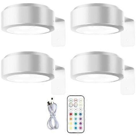Kabellose Wandleuchte mit Fernbedienung, dimmbar, batteriebetrieben, einstellbare 13-Farben-RGB-Beleuchtung – Perfektes Weiß
