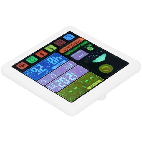 Kabellose Wetteruhr mit digitalem Thermometer und Hygrometer, Touchscreen, 5V USB für Zuhause