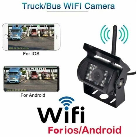 Kabellose WLAN-HD-Rückfahrkamera (12–24 V) für Lkw, 170°-Weitwinkel, 50 m Übertragungsreichweite, Nachtsicht, IP67 wasserdicht