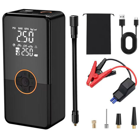 Kabelloser Autoreifenfüller, 150 PSI kabelloser tragbarer Luftkompressor mit LED, automatischer Abschaltung, 6000 mAh wiederaufladbarer Akku, elektrische Mini-Luftpumpe für Fahrrad, Motorrad, Auto