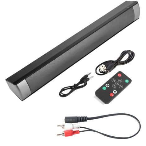 Kabelloser Bluetooth-Lautsprecher mit Stereo-Subwoofer, Audiowiedergabe über Speicherkarte und AUX für Heimkino