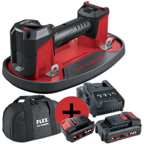 Kabelloser elektrischer Saugnapf – 18 V – FLEX – L-Boxx + 2 2,5 Ah-Akkus + Ladegerät – 531332