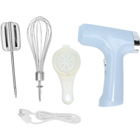 Kabelloser elektrischer Schneebesen aus Edelstahl mit USB-Anschluss, verstellbarer Handmixer für die Küche