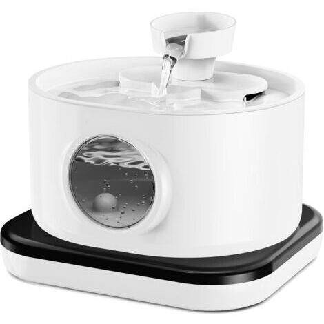 Kabelloser Katzenbrunnen: Automatischer, batteriebetriebener Haustierbrunnen, 2,8 Liter (95 oz), wiederaufladbar, kabellos, mit 2 Durchflussmodi (Weiß)