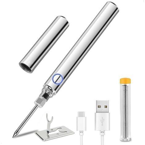 Kabelloser Lötkolben, 15-W-Lötset, einstellbare Temperatur 200 °C–450 °C, USB-aufladbar, für Reparaturen, Löten und Hartlöten