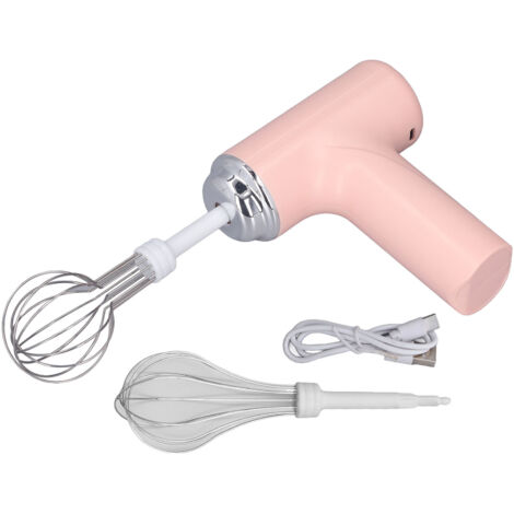 Kabelloser Schneebesen, tragbarer Handmixer für Sahne und Salatdressings, Rosa