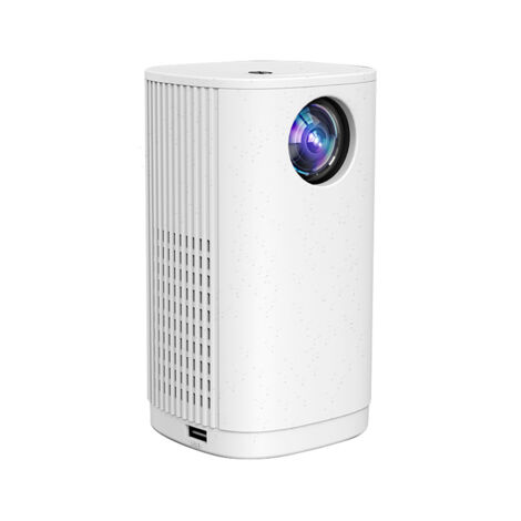 Kabelloser tragbarer T30 Projektor für Heimkino LED HD 1080p – Weiße Version mit identischem Bildschirm