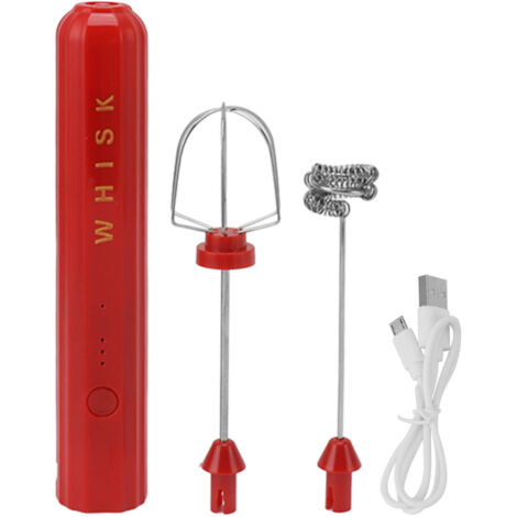 Kabelloser USB-Küchenmixer aus Edelstahl, roter Schneebesen für die Küche