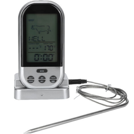 Kabelloses elektronisches Digitalthermometer mit Sonde für Grill und Küche