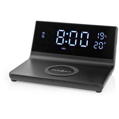 Kabelloses ladegerat fur wecker qi zertifiziert 5 75 10 15 w usb a hane 2 weckzeiten snooze funktion