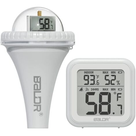 Kabelloses Poolthermometer – Präzise Temperaturüberwachung bis zu 100 m – 360°-LCD-Display – Wasserdicht und schwimmfähig für Pools und Teiche